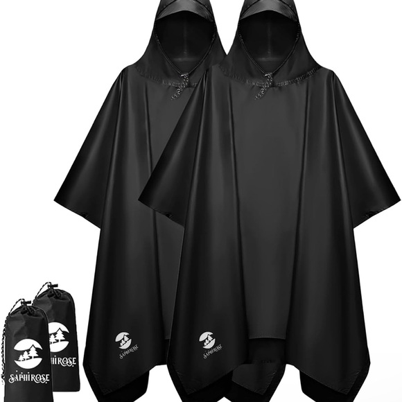 Source Unknown Jackets & Blazers - Waterproof Hooded Rain Poncho - Black